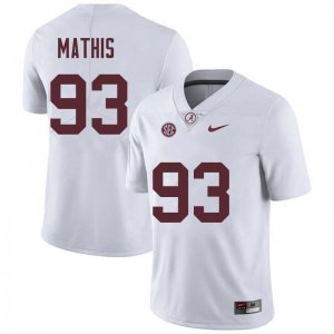 NCAA Men's Alabama Crimson Tide #93 Phidarian Mathis Stitched College Nike Authentic White Football Jersey DJ17K27YH